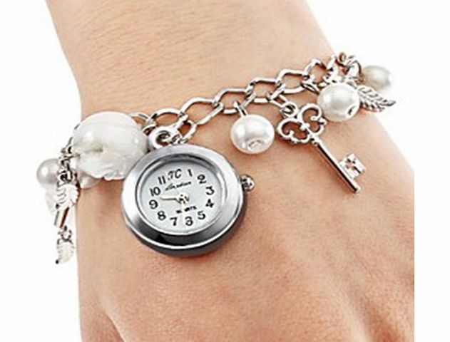 Sanwood Womens Girls Quartz Charms Bracelet Wrist Watch