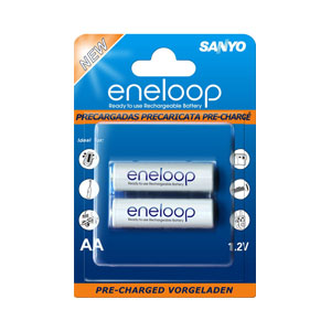 Sanyo Eneloop 2000mAh Rechargeable Batteries - 2 x AA