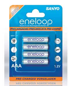 Sanyo Eneloop AAA Rechargeable Batteries - 4 Pack