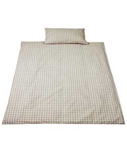 Saplings Beige Gingham Duvet Cover and