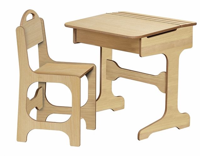 Desk & Chair-Maple