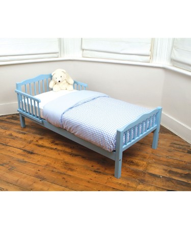 Blue Junior Bed with Mattress & Duvet Cover Set