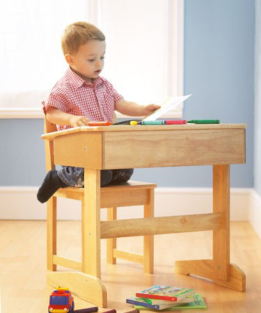 Traditional Desk & Chair In A Natural Finish