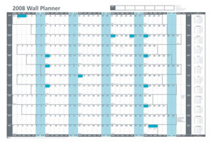 Sasco 2008 Wall Planner Unmounted Grid with