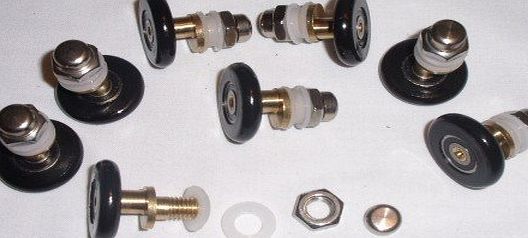 Sascom SET OF 8 SHOWER DOOR ROLLERS RUNNERS WHEELS PULLERS 19, 21, 23, 25, 26, 27, 28mm SAS-D4, 27mm / 28mm x 5mm, set of 8