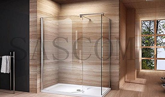 Sascom WALK IN SHOWER ENCLOSURE CUBICLE TRAY CURVED GLASS SCREEN 1200x800x1950 SAS-500