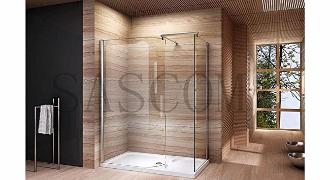 Sascom WALK IN SHOWER ENCLOSURE CUBICLE TRAY CURVED GLASS SCREEN 1400x800x1950 SAS-501