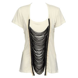 Sass Bide Sass and Bide Dance Me to the End Cream Rocker Tee