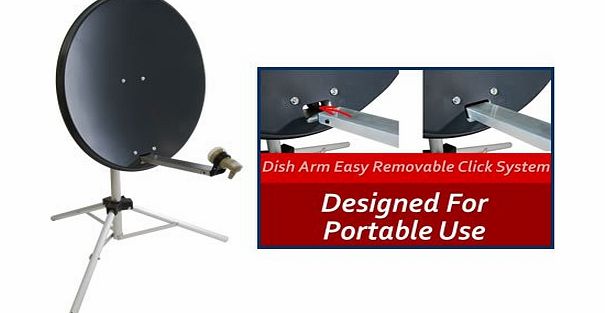 Satgear 80cm Portable Satellite Dish Kit with Tripod - Dark Grey