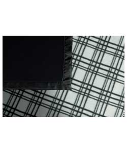 Satin Edge Fleece Throw - Black and Grey
