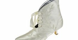 SATIN Kitten Heel Closed Toe Boots Pumps