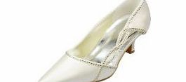 SATIN Kitten Heel Closed Toe Pumps Womens