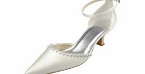 SATIN Low Heel Closed Toe Pumps Womens Shoes