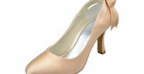 SATIN Spool Heel Stiletto Heel Closed Toe