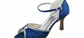 SATIN Stiletto Heel Peep Toe Pumps Womens