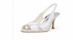 SATIN Stiletto Heel Peep Toe Slingbacks Pumps