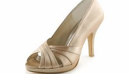 SATIN Stiletto Heel Platform Pumps Womens