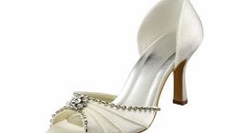 SATIN Stiletto Heel Pumps Womens Shoes Ivory