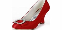 SATIN Wedge Heel Wedges Closed Toe Pumps