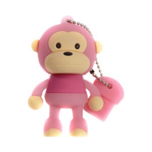 4GB Monkey USB Flash Drive - Pink