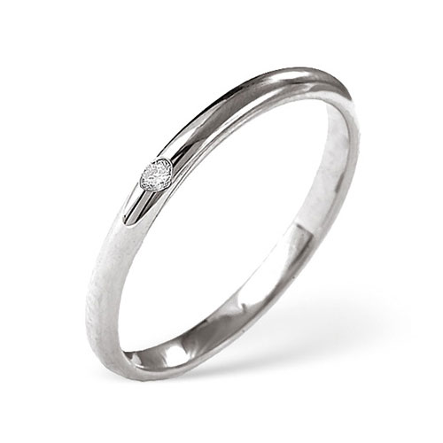 0.01 Carat Diamond Band Ring In Platinum