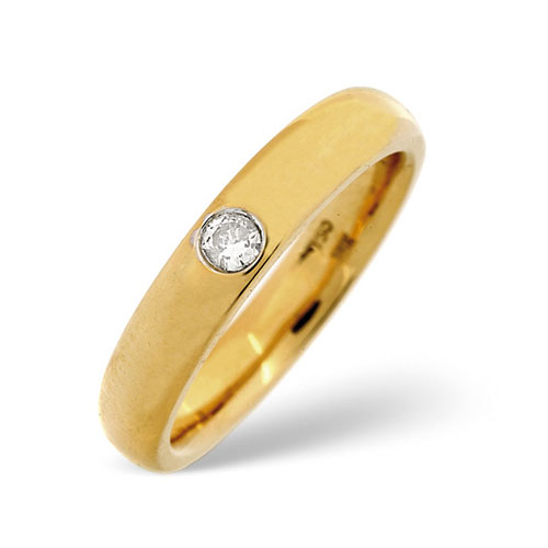 0.10 Ct Diamond Heavy Court Wedding Ring In 18 Carat Yellow Gold