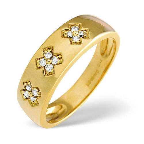 Saul Anthony 0.10 Ct Diamond Wedding Band In 18 Carat Yellow Gold
