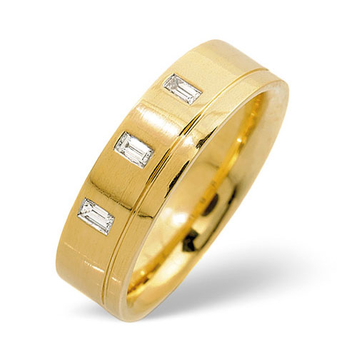 Saul Anthony 0.10 Ct Three Stone Diamond Wedding Ring In 18 Carat Yellow Gold- H / SI1