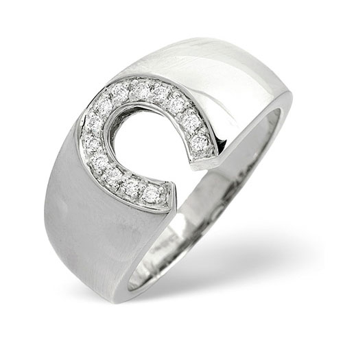 Saul Anthony 0.15 Ct Gents Diamond Ring In 18 Ct White Gold