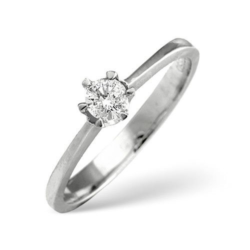 0.18 Carat Diamond Solitaire Ring In Platinum