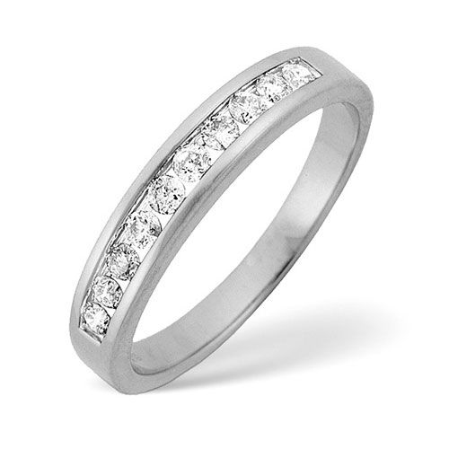 0.25 Carat Diamond Half Eternity Ring In 18 Carat White Gold