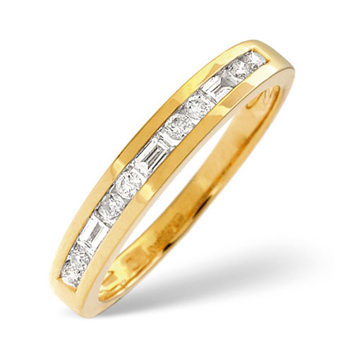 Saul Anthony 0.25 Carat Diamond Half Eternity Ring In 18 Carat Yellow Gold