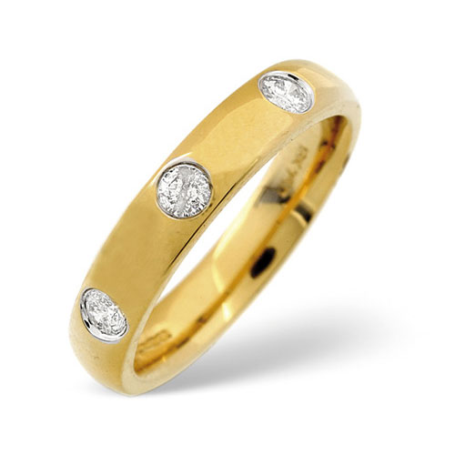 Saul Anthony 0.25 Ct Diamond Heavy Court Wedding Ring In 18 Carat Yellow Gold