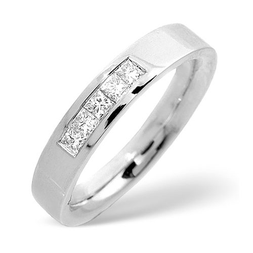 0.25 Ct Five Stone Diamond Wedding Ring In 18 Carat White Gold- H / SI1