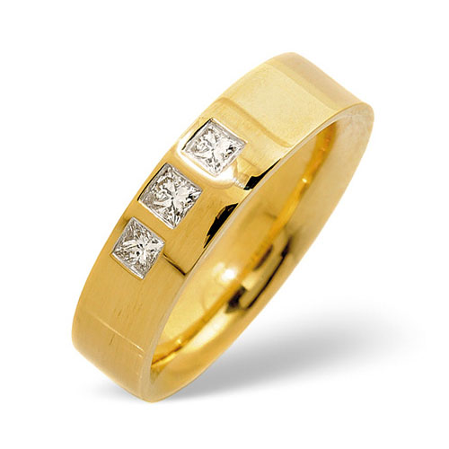 Saul Anthony 0.25 Ct Three Stone Diamond Wedding Ring In 18 Carat Yellow Gold- H / SI1
