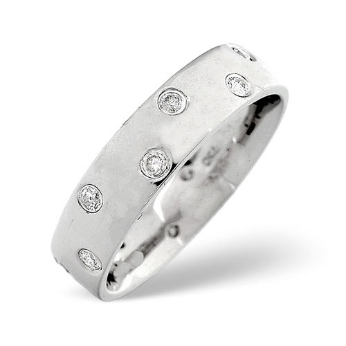 0.28 Ct Diamond Medium Court Wedding Ring In 18 Carat White Gold
