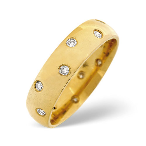 0.28 Ct Diamond Medium Court Wedding Ring In 18 Carat Yellow Gold