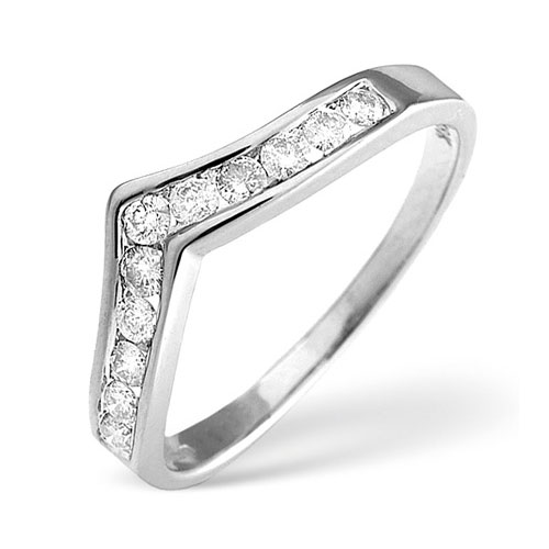 Saul Anthony 0.30 Ct Diamond Wishbone Ring In 18 Carat White Gold