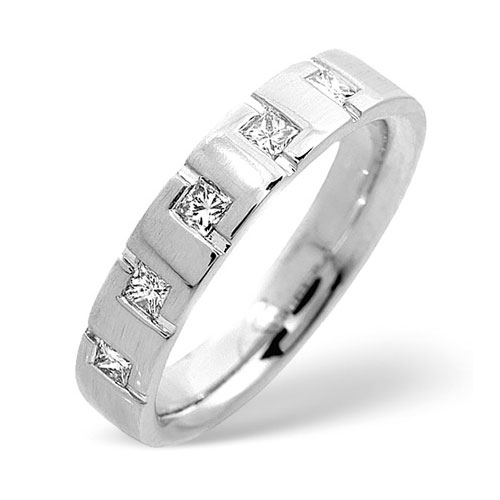0.30 Ct Five Stone Diamond Wedding Ring In 18 Carat White Gold- H / SI1