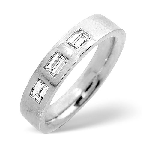 0.30 Ct Three Stone Diamond Wedding Ring In 18 Carat White Gold- H / SI1