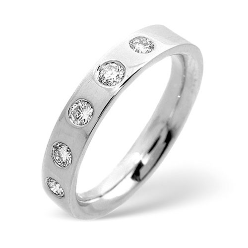 0.33 Ct Five Stone Diamond Wedding Ring In 18 Carat White Gold- H / SI1