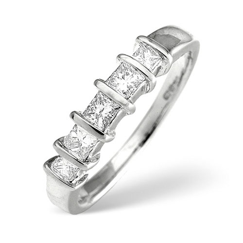 Saul Anthony 0.50 Ct Diamond Five Stone Ring In 18 Carat White Gold