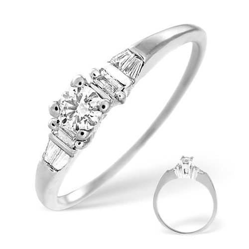 Saul Anthony 0.50 Ct Five Stone Certified Diamond Ring In 18 Carat White Gold- H / SI1