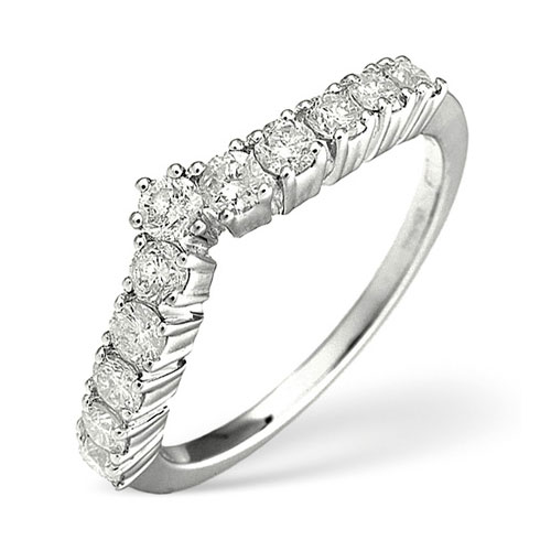 Saul Anthony 0.70 Ct Diamond Wishbone Ring In 18 Carat White Gold
