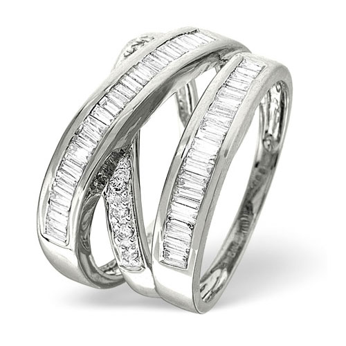 Saul Anthony 0.85 Ct Diamond Crossover Ring In 18 Carat White Gold