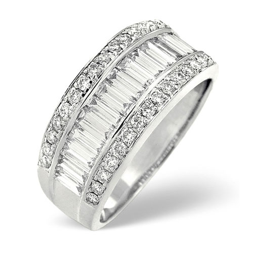 1.5 Ct Diamond Ring In 18 Carat White Gold- H / SI1