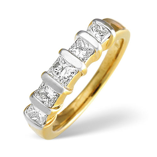 1 Carat Diamond Five Stone Ring In 18 Carat Yellow Gold