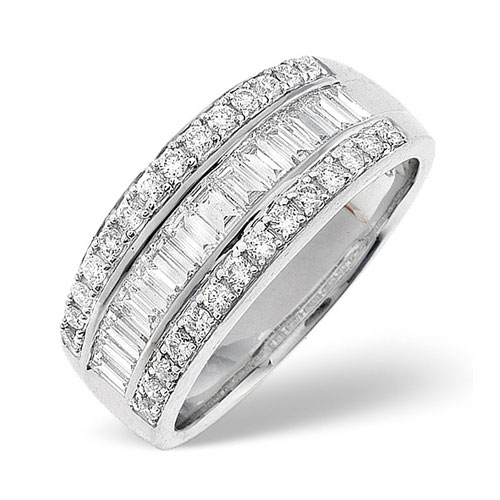 1 Ct Diamond Ring In 18 Carat White Gold- H / SI1