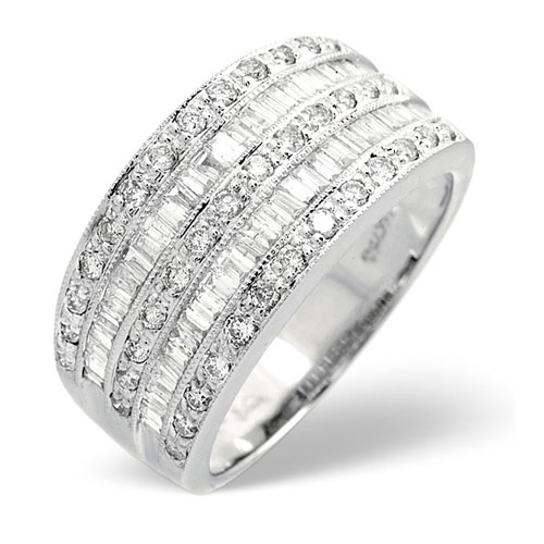 1 Ct Diamond Ring In 18 Carat White Gold