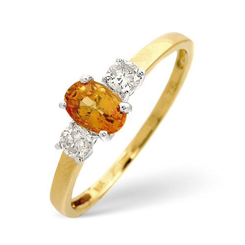 Saul Anthony Yellow Sapphire and 0.20 Ct Diamond Ring In 18 Carat Yellow Gold